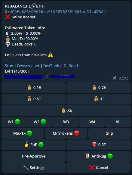 sniping tokens with sigma bot