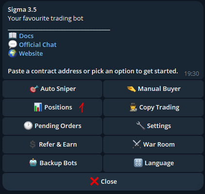 sigma bot positions monitoring