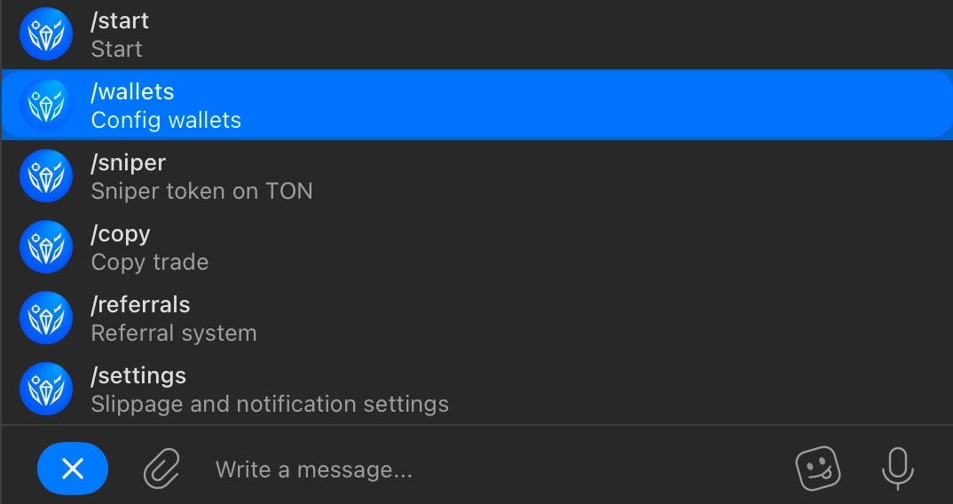 TonTradeBot wallet