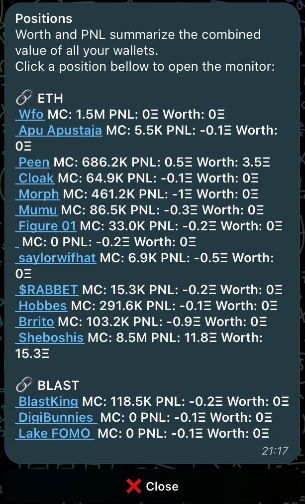 sigma bot positions monitoring