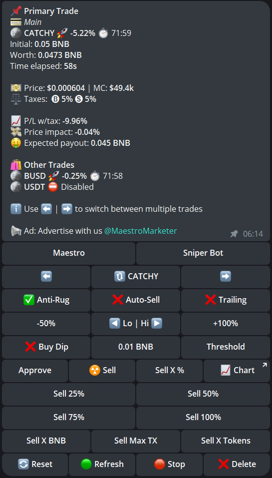 meastro bot trade monitor