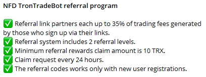 NFD tron telegram bot referral program