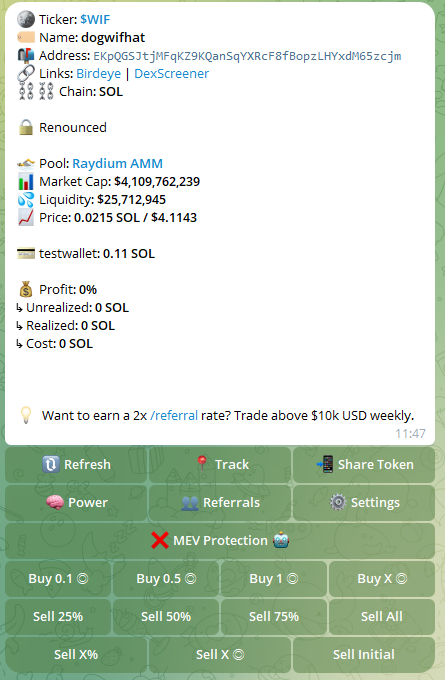 buying tokens with shuriken bot