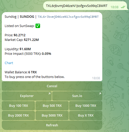 nfd tron telegram bot buy view